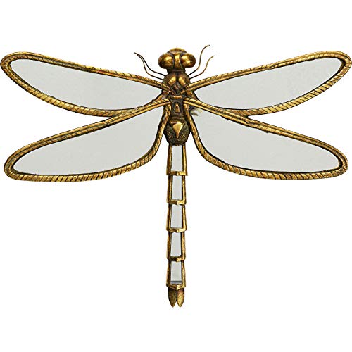 Kare Wandschmuck Dragonfly Mirror 45cm, Front: Glas verspiegelt, Rahmen: Polyresin, Gold