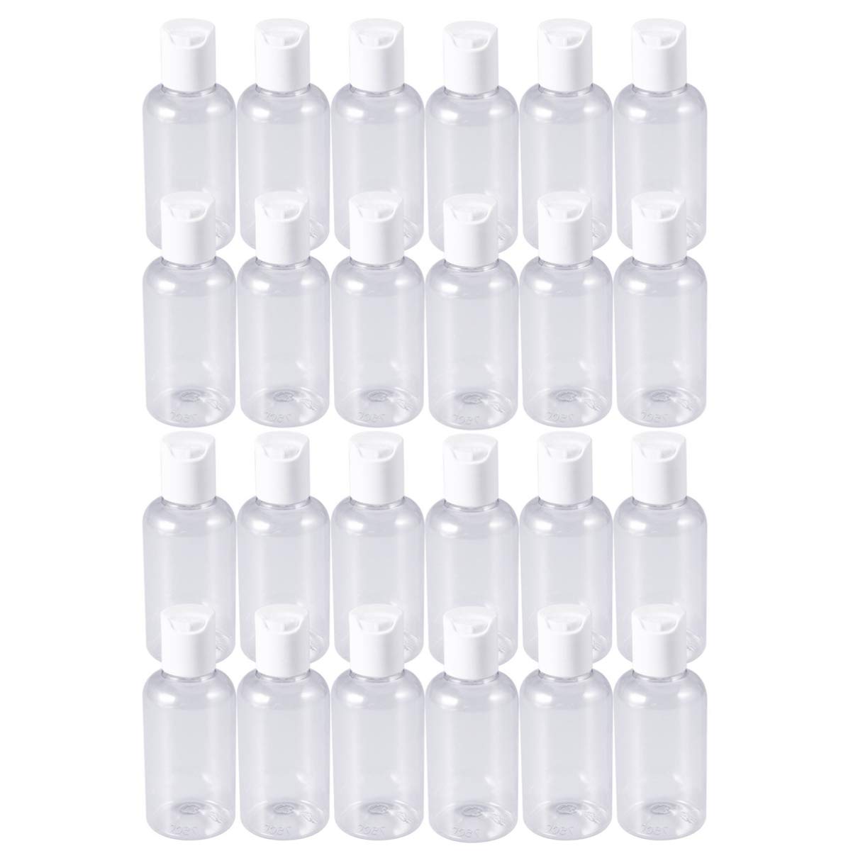 Minkissy 24 Stück 75 Ml Leere Plastikflaschen mit Nachfüllbaren Scheibenkappen Handseifen-Reiseflasche für Shampoo-Cremelotion-Toilettenartikel