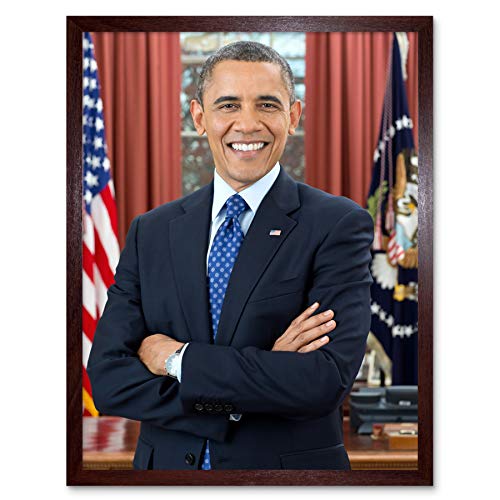 Souza Portrait US President Barack Obama Photo Art Print Framed Poster Wall Decor 12x16 inch Porträt Präsident Fotografieren Wand Deko