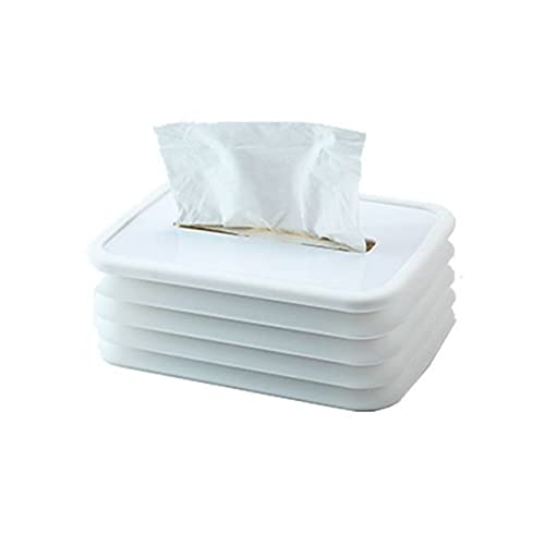 KosmetiktüCher Box Silikon-Gewebekasten Faltbares Auto Gewebegehäuse Elastisches Anheben Nassgewebe Halter Haushaltschreibtisch Zeichnen Papierhandtuch Napin Organizer Taschentuchbox ( Color : White )