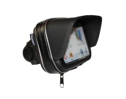 RiderMount Wasserdichte 10,9 cm (4,3 Zoll) Sonnenblende GPS Navi Tasche mit Motorradlenker-Halterung für Garmin Nuvi TomTom Go Start