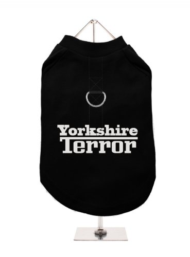 "Yorkshire Terror" UrbanPup Hunde/T-Shirt (schwarz/mirror silver)