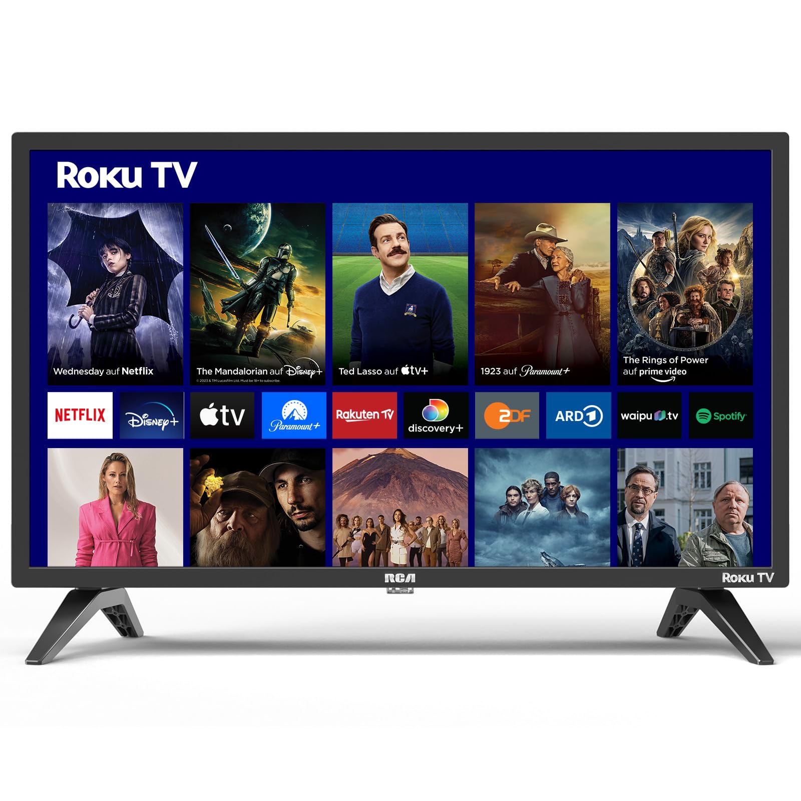 RCA Smart TV 24 Zoll Fernseher(Roku TV) HD Ready Dolby Audio Triple Tuner Apple TV+ Netflix Disney+ YouTube Prime Video USB HDMI WiFi
