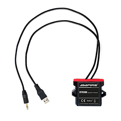 AMPIRE BTR300 universal Bluetooth-Adapter zum Musikstreaming mit Auto-Remote (wasserdicht, 3,5mm Klinke + USB) perfekt für Kfz / Auto / Home Hi-Fi / Boot / Marine