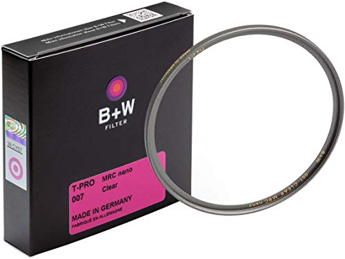 B+W 007 Schutz-Filter, Clear Filter (55mm, T-Pro, Titan-Finish, MRC Nano, 16x vergütet, super Slim, Premium)