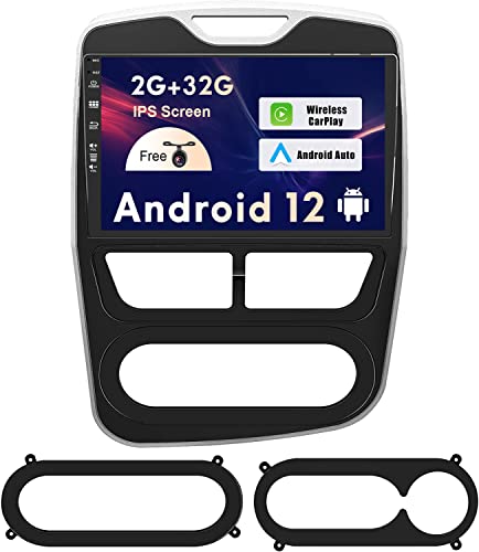 SXAUTO Android 12 IPS Autoradio Passt für Renault CLIO (2012-2016) - Eingebaut Carplay/Android Auto - Rückfahrkamera KOSTENLOS - 2G+32G - Lenkradsteuerung DAB Fast-Boot WiFi DSP 4G - 2 Din 10.1 Zoll