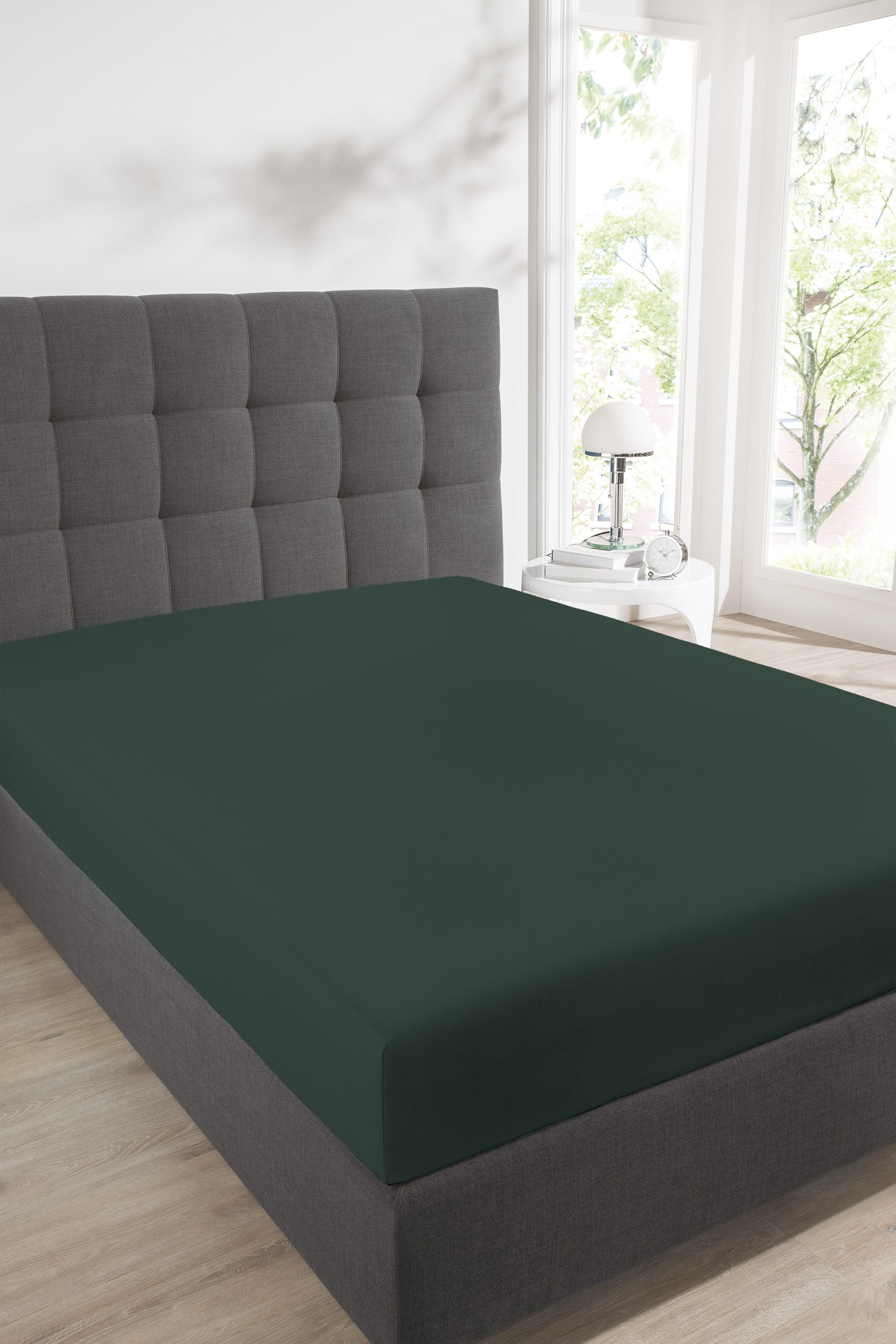 Schiesser Spannbettlaken "Felxi aus 95% Baumwolle und 5% Elasthan für maximale Flexibilität", für hohe Matratzen und Boxpringbetten geeignet, Made in Green