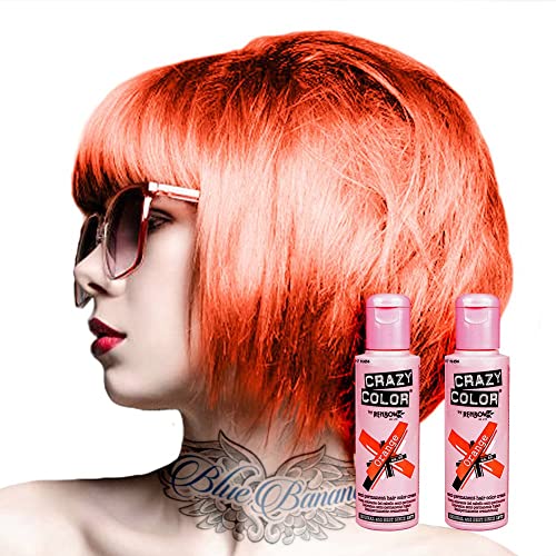 2x Crazy Color Semi-Permanente Haarfarbe 100ml (Orange)