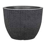 Scheurich Barceo 47, Pflanzgefäß/Blumentopf/Pflanzenkübel, rund, Farbe: Stony Black, hergestellt mit recyceltem Kunststoff, 10 Jahre Garantie, für den Außenbereich