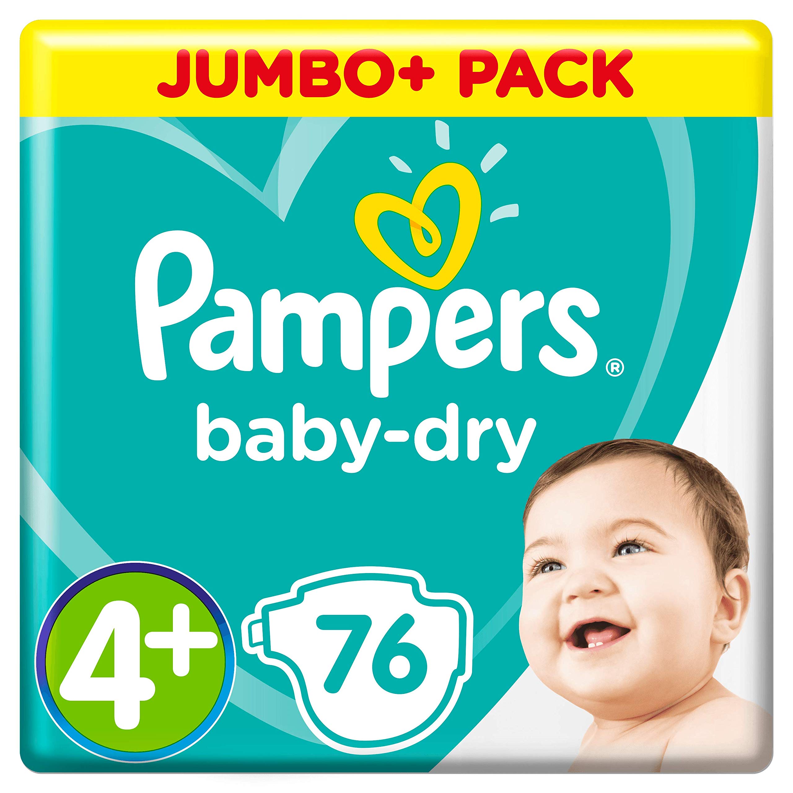 Pampers (Alte Version), Windeln Größe 4+, 10-15 kg, je 76 Stück