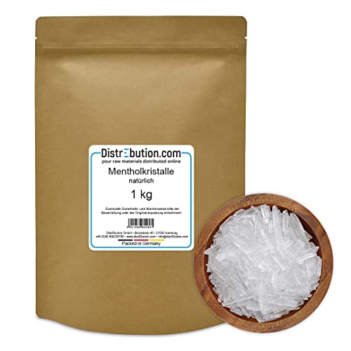 1 kg Mentholkristalle aus 100% Minzöl, Sauna Aufguss/Duft, reines Menthol, intensiv und wohltuend