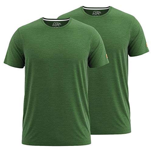 FORSBERG T-Shirt Doppelpack zum Sparpreis einfarbig Rundhals hochwertig robust bequem guter Schnitt, Farbe:grün, Größe:S