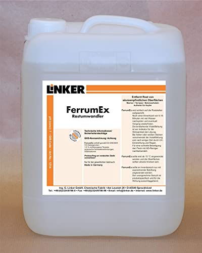 Linker Chemie FerrumEx Säurefreier Rostumwandler Naturstein 10,1 Liter Kanister | Reiniger | Hygiene | Reinigungsmittel | Reinigungschemie |