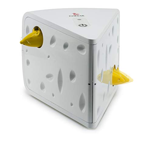 PetSafe FroliCat Katzenspielzeug Cheese, Käse mit 2Mäusen, interaktiv für Spieltrieb und Jagdtrieb, für Katzen