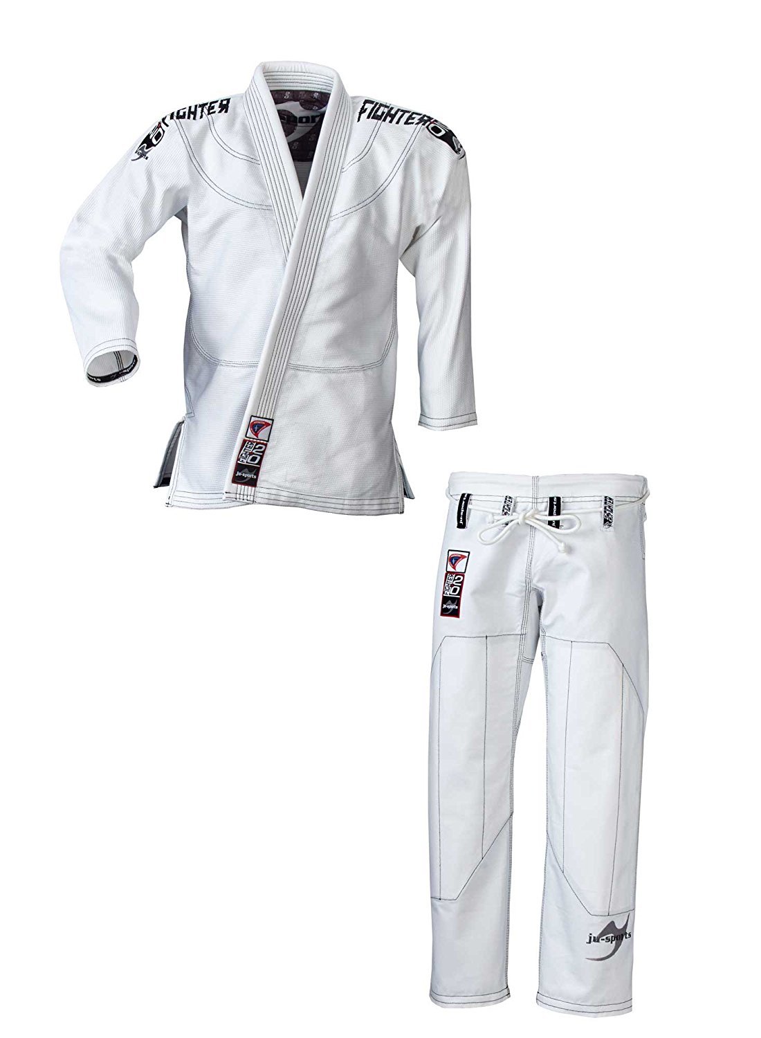 Ju-Sports Ju-Jutsu Anzug Pearl Fighter 2.0 "JJIF approved A4 I Extra leichter Jujutsu Anzug fürs Fighting I BJJ Gi Herren mit tollem Finish I 100% Baumwolle