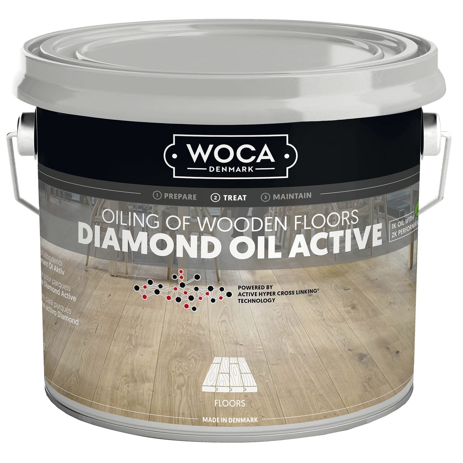 WOCA Diamond Öl Aktiv , Extra Weiß , 2,5 Liter
