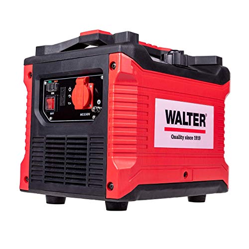 Walter Inverter Stromerzeuger 1000W, Benzin Notstromaggregat, ideal für Camping Reise Garage Wohnwagen Baustelle, WWS-IGS1000