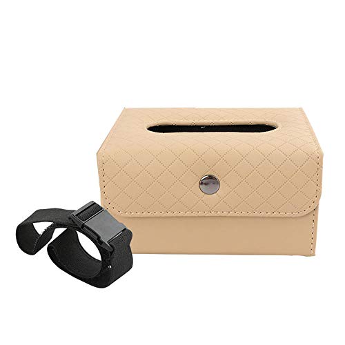 ZXGQF Tissue Box Pu Papierhandtuchhalter Für Zuhause BüroAuto Dekoration Hotelzimmer Tissue Box Halter, Beige