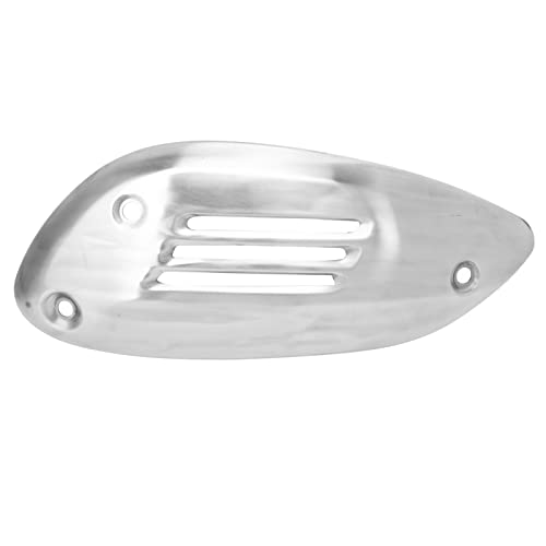 Auspuff-Hitzeschild für Vespa GTS 125 250 300 GTV 2013-2021, Motorrad-Auspuffrohrabdeckung, Edelstahl-Schalldämpfer-Hitzeschild-Gehäuseschutz, Ersatz für Vespa GTE (Silber)