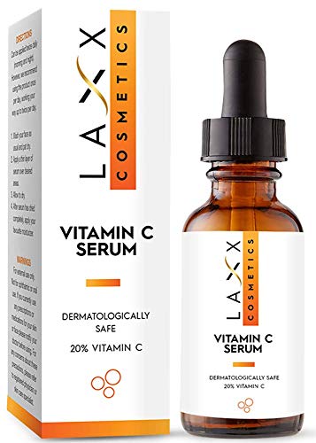 Vitamin C Serum für Gesicht/Hals/Augen – 5 x leistungsfähigeres Anti-Aging Serum mit 20% Vit C – Falten/Linien/Alterung