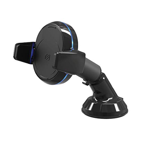 Scosche MagicGrip Sense and Grip Phone Mount - Wireless Charging, for Qi-Enabled Devices - Suction Cup, Double Pivot