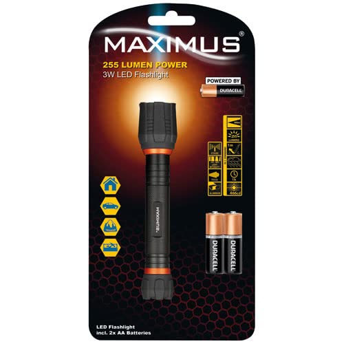 Maximus 884620049638 Taschenlampe, Aluminium, 255 lm, 3 W, farblos, Einheitsgröße