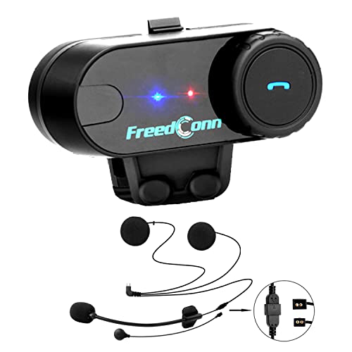 FreedConn Motorrad Intercom Bluetooth Headsets, T-COM VB 800M Motorradhelm Interphone Gegensprechanlage Kommunikationssysteme bis zu 3 Benutzer, GPS, FM Radio