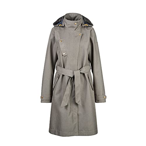 Finside W Taria Beige-Grau - Wasserdichter atmungsaktiver Damen Trenchcoat, Größe 38 - Farbe Timberwolf