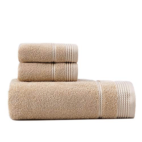 CCSYM Handtuch-Set, 1 Badetuch, 2 Handtücher, Baumwolle Für Erwachsene Weiches Zuhause Saugfähiges Dickes Antibakterielles Kamel