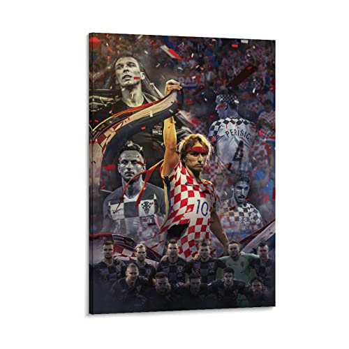 HANYING Luka Modrić Kunst, Fußballspieler, Mittelfeld-Poster, Bilddruck, Leinwand, Poster, Wandfarbe, Kunst, Poster, Dekoration, moderne Heimkunstwerke, 30 x 45 cm