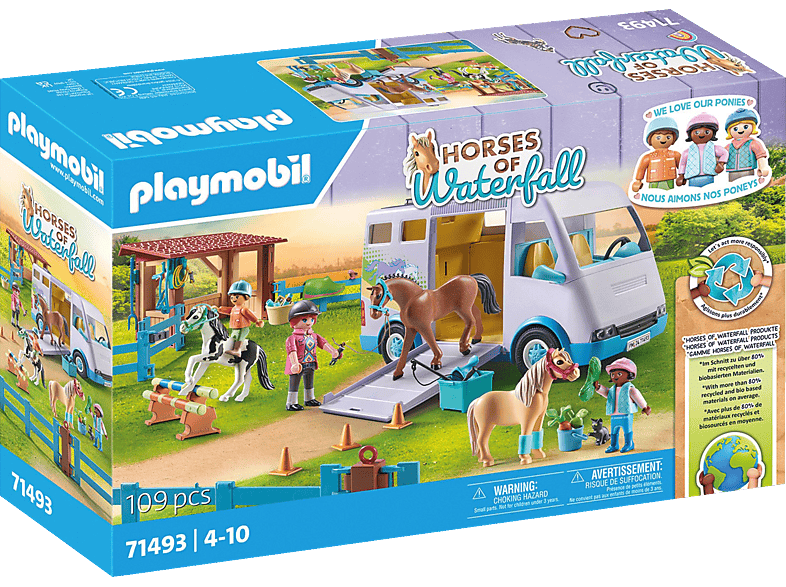 PLAYMOBIL 71493 Mobile Reitschule Spielset, Mehrfarbig