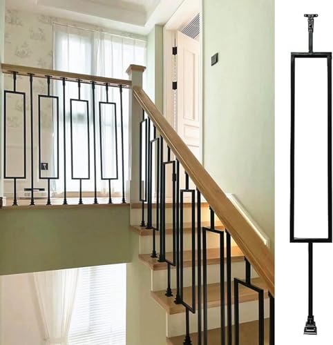 Home Schneidbare Balusterspindeln Aus Eisen, 95 Cm (37 3/8 Zoll) Winkelverstellbares Treppengeländer Mit Schuh- Und Verbindungsstück, Treppenpfosten For Den Innen- Und Außenbereich Im Eingangsbereich