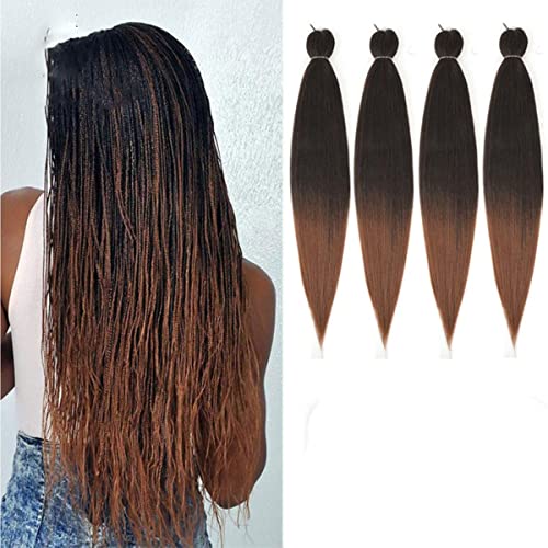 16/20/22/26/30/42/48 Zoll Braiding Hair Long Jumbo Braid Hair Synthetic Box Braids Extension Texture Hair-T1B/30,30inches,5Pcs/Lot