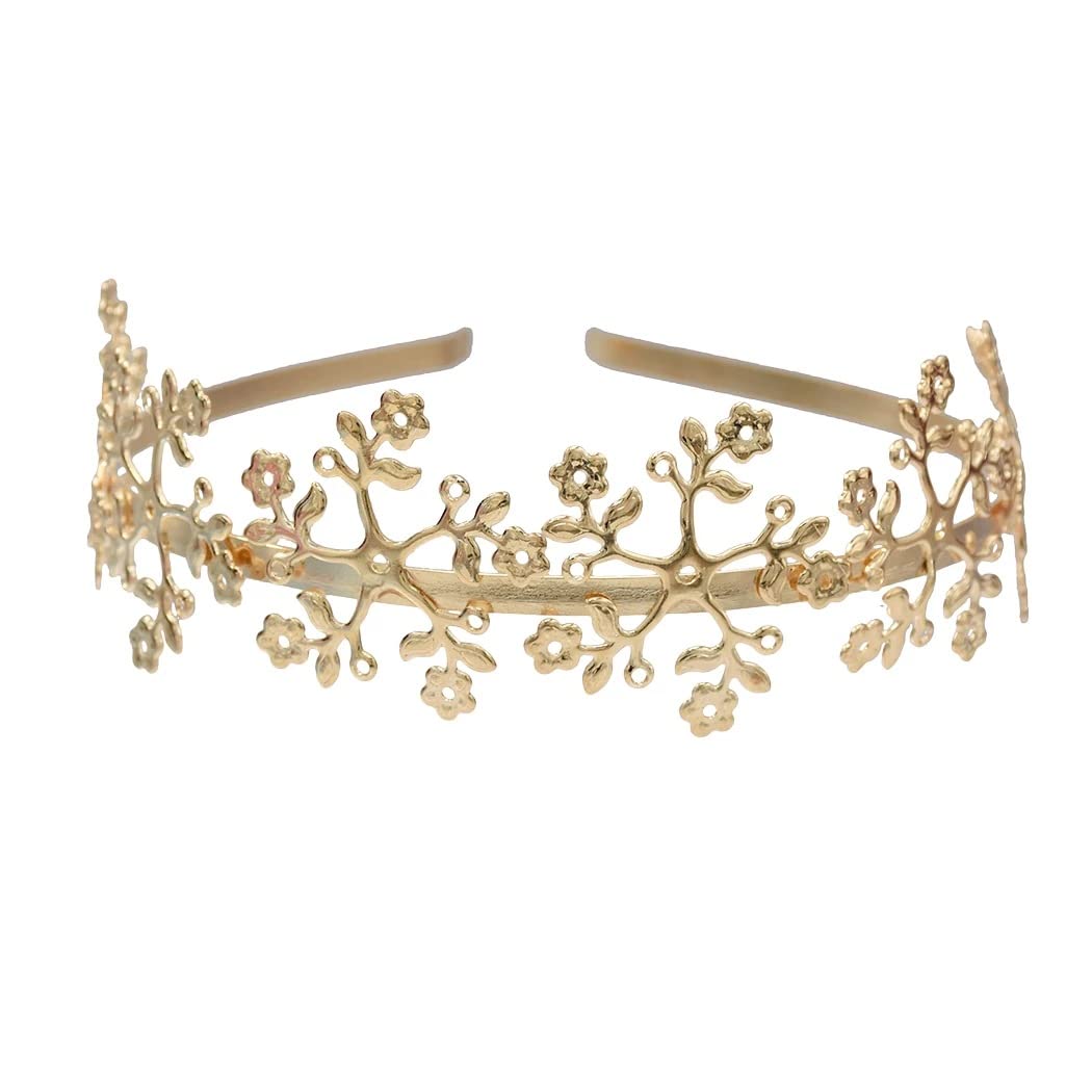 Retro Gold Haarband Damen Mädchen Elegantes hohles Schmetterlings-Stirnband-Haarband for Geburtstagsfeier-Hochzeitsfotografie Krone ( Color : Gold , Size : Medium )
