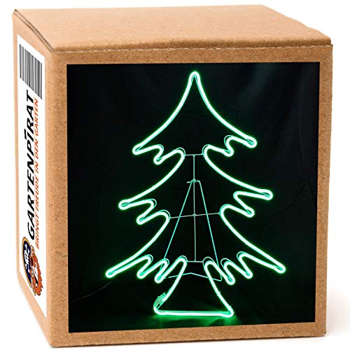 Neon-Lichtschlauchfiguren mit LED beleuchtet zur Deko Weihnachten außen (Tanne 62x85)