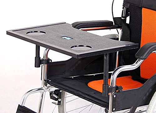 SXFYGYQ Rollstuhl Tablett Rollstuhl Tisch Laptop Tablett Tisch Mit Getränkehalter Kindersitz Universal Manuell Elektrorollstuhl Senioren