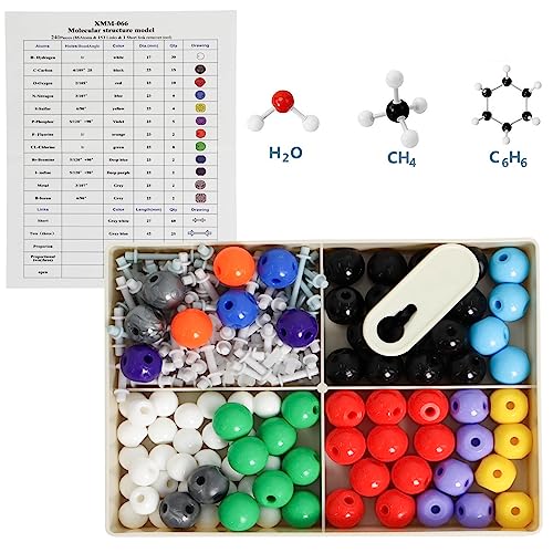 Chemie Molekülmodell, Molekülmodell Organische Anorganische Struktur Kit 240 Stück mit Atom Links und Anleitung für Lehrer, Studenten und Wissenschaftler von Poweka