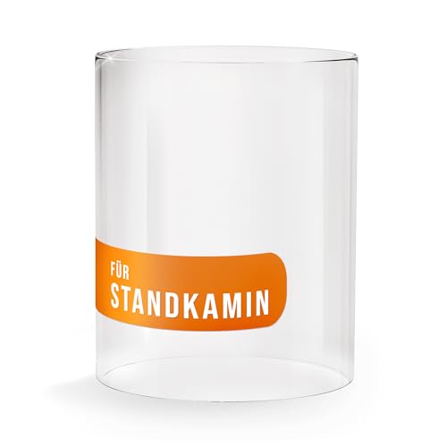 flammtal - Ersatzglas für Bioethanol Standkamin - Feuerfester Glaszylinder [Ø 23 cm/Höhe 32cm] - Kompatibel mit flammtal & weiteren Ethanol Terrasenkaminen - Hitzeresistentes Borosilikatglas