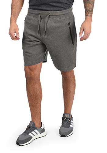 !Solid Taras Herren Sweatshorts Kurze Hose Jogginghose mit Verschließbaren Eingriffstaschen und Kordel Regular Fit, Größe:XL, Farbe:Grey Melange (8236)