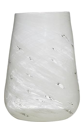 INNA-Glas Tischvase NECANORA aus Glas, mit Bläschen, weiß-klar, 29 cm, Ø 21,5 cm - Vase transparent