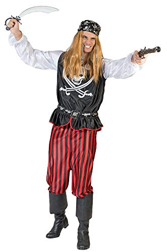 Pirat Bill Kostüm für Herren Gr. 56 58 - Tolles Piraten Seeräuber Kostüm für Erwachsene zu Karneval und Mottoparty