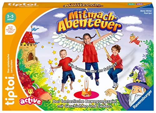 Ravensburger tiptoi ACTIVE Spiel 00130 Mitmach-Abenteuer Bewegungsspiel ab 3 Jahren mit Geschichten schönen Liedern und lustigen Reimen