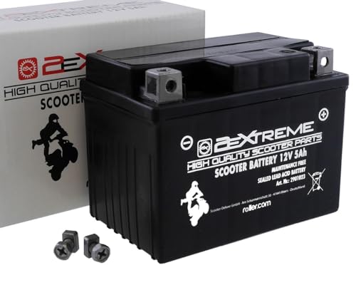 2EXTREME Batterie 12V 5Ah SLA4L-BS, wartungsfreie versiegelte und vorgeladene Rollerbatterie kompatibel für TGB Bullet RS 50