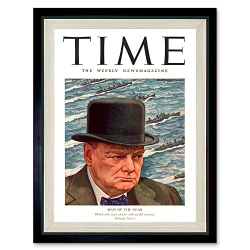 Wee Blue Coo Magazine War 1941 Winston Churchill 'Man Of The Year' Time Art Print Framed Poster Wall Decor Kunstdruck Poster Wand-Dekor-12X16 Zoll