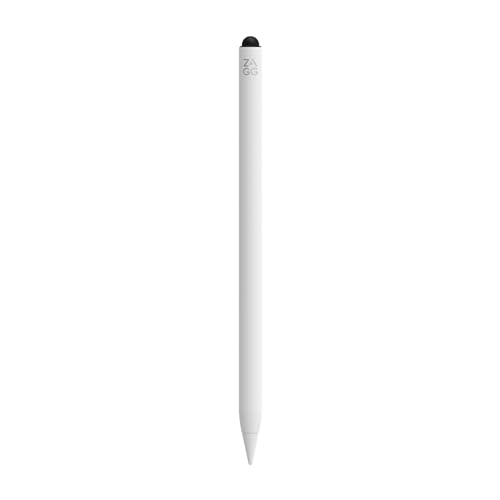 ZAGG Pro Stylus 2, Stylus Pen, Wireles charging, Magnetic, Dual Tip Stylus, Compatible for iPad, White