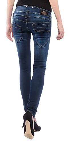 Herrlicher Damen Pitch Slim Reused Denim Jeans, clean L30, W30/L30