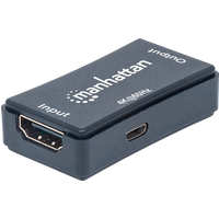 Manhattan HDMI-Repeater ( HDMI-Signalverstärker, verlängert 4K-Video und Audio verlustfrei auf bis zu 40 m ) schwarz 207621
