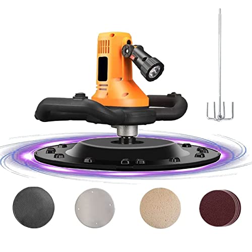 ZUKETANG 1680w Wiederaufladbare Handbetonglättmaschine Tragbarer Betonvibrator Betonflachplattenkelle, 1-6 Geschwindigkeitsregulierung, Wandglättungspoliermaschine