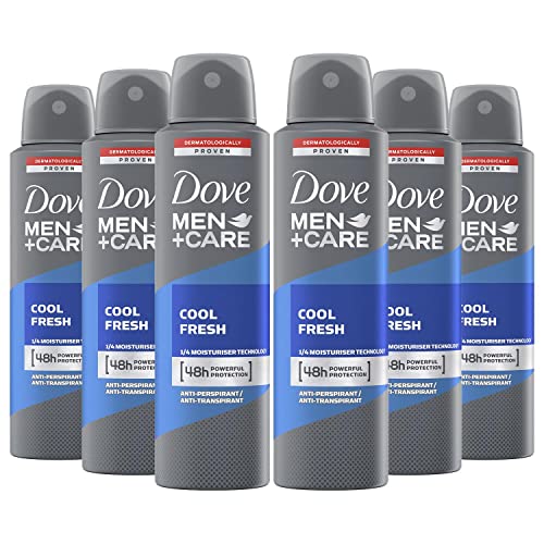 Dove Men + Care Cool Fresh Spray Deodorant & Anti-Transpirant, 150 ml, internationale Version (6 Stück)