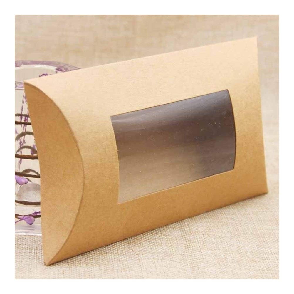 DIY Große Pilllow Geschenkbox mit klarem PVC-Fenster Merchandise Produkte anzeigen Kissenkasten-Papier-Geschenk Kasten 20pcs Decorative (Color : Olive, Gift Box Size : 175x110x37mm)